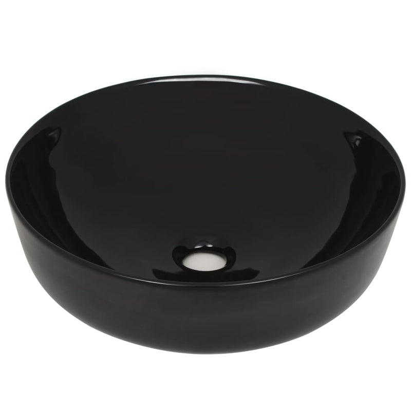 vidaXL Basin Ceramic Rectangular Black 41x30x12 cm