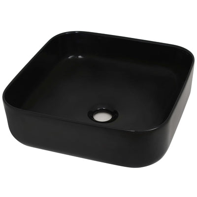 vidaXL Basin Ceramic Rectangular Black 41x30x12 cm