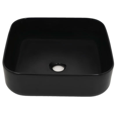 vidaXL Basin Ceramic Rectangular Black 41x30x12 cm