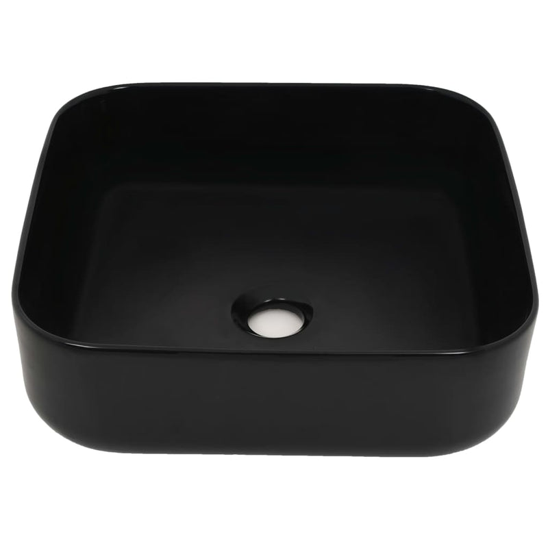 vidaXL Basin Ceramic Rectangular Black 41x30x12 cm