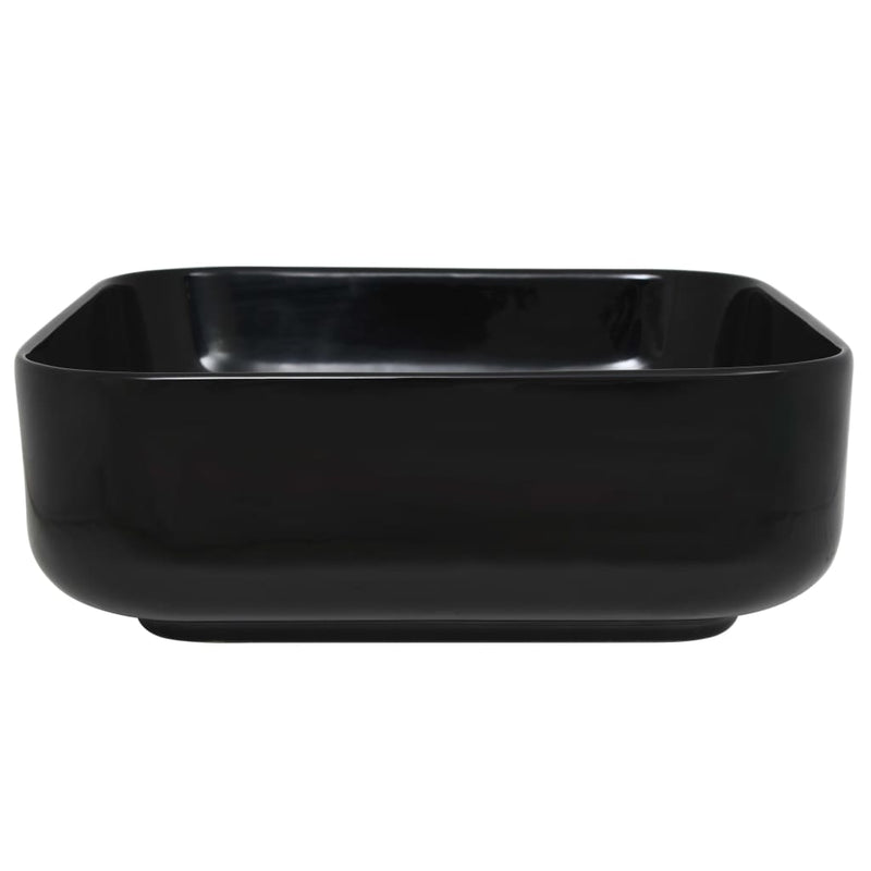 vidaXL Basin Ceramic Rectangular Black 41x30x12 cm