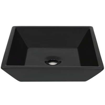 vidaXL Basin Ceramic Rectangular Black 41x30x12 cm