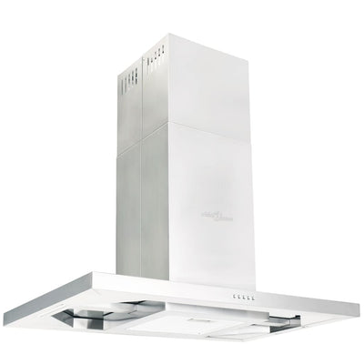 vidaXL Island Range Hood 90 cm Stainless Steel 756 m³/h LED