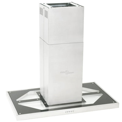 vidaXL Island Range Hood 90 cm Stainless Steel 756 m³/h LED