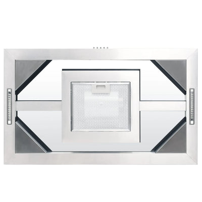 vidaXL Island Range Hood 90 cm Stainless Steel 756 m³/h LED