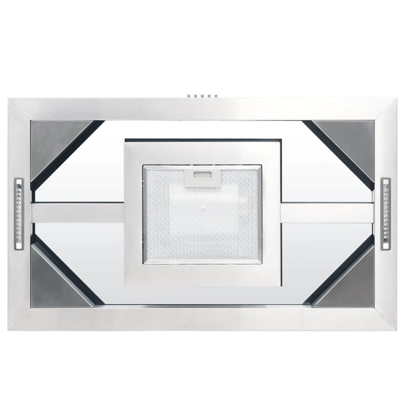 vidaXL Island Range Hood 90 cm Stainless Steel 756 m³/h LED