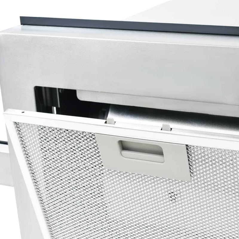 vidaXL Island Range Hood 90 cm Stainless Steel 756 m³/h LED