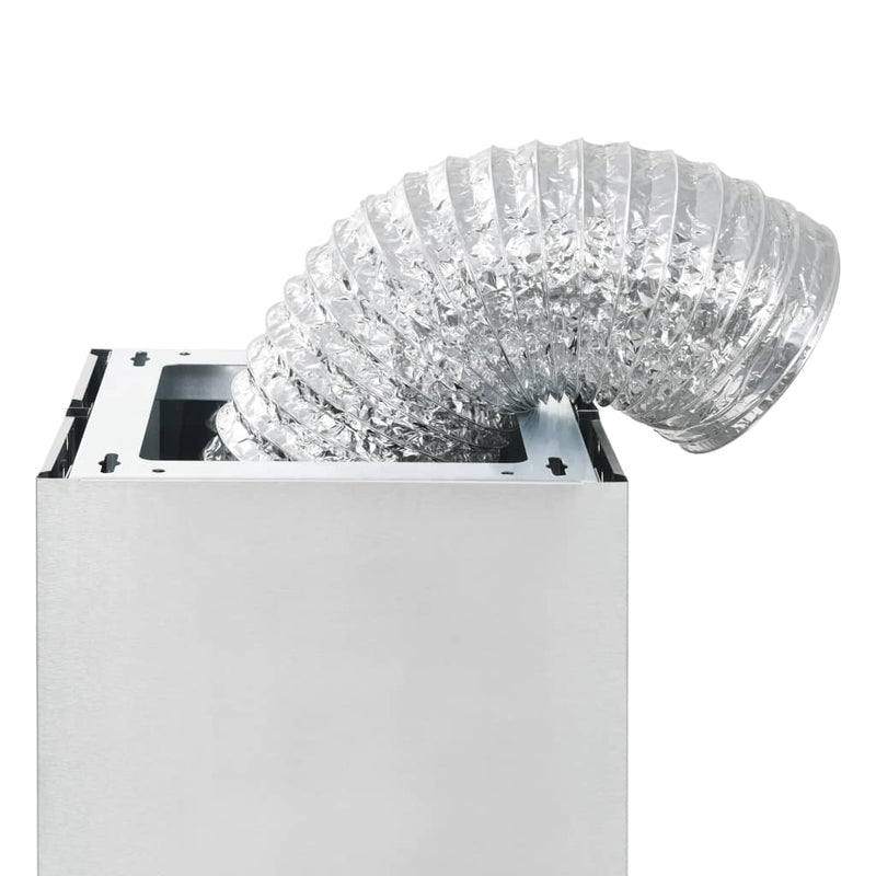 vidaXL Island Range Hood 90 cm Stainless Steel 756 m³/h LED