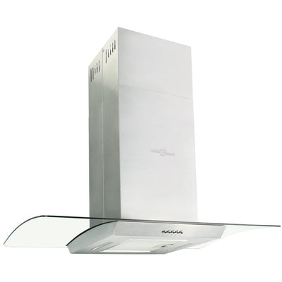 vidaXL Island Range Hood 90 cm Stainless Steel 756 m³/h LED