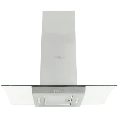 vidaXL Island Range Hood 90 cm Stainless Steel 756 m³/h LED