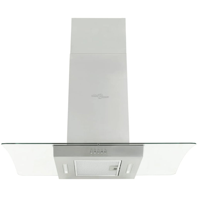 vidaXL Island Range Hood 90 cm Stainless Steel 756 m³/h LED