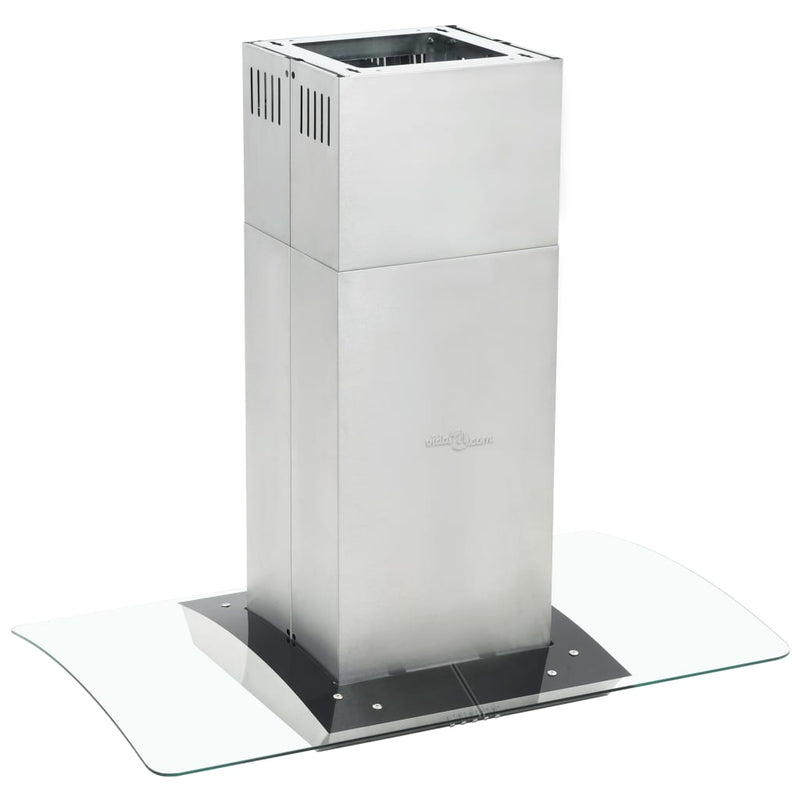 vidaXL Island Range Hood 90 cm Stainless Steel 756 m³/h LED