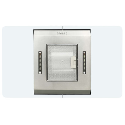 vidaXL Island Range Hood 90 cm Stainless Steel 756 m³/h LED