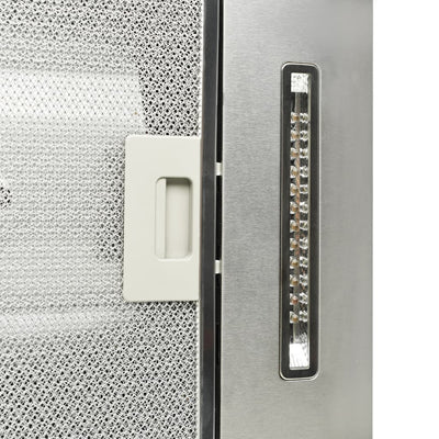vidaXL Island Range Hood 90 cm Stainless Steel 756 m³/h LED