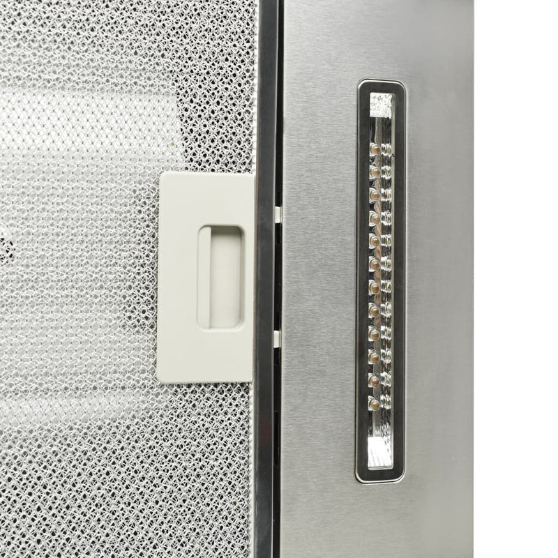 vidaXL Island Range Hood 90 cm Stainless Steel 756 m³/h LED