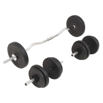 vidaXL Barbell and Dumbbell Set 30 kg