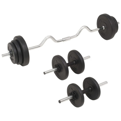 vidaXL Barbell and Dumbbell Set 30 kg