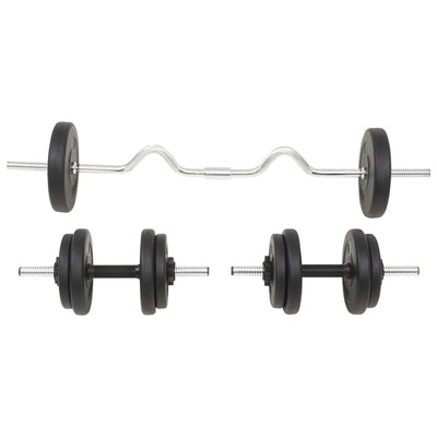 vidaXL Barbell and Dumbbell Set 30 kg