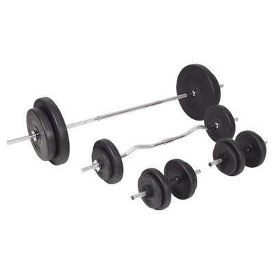 vidaXL Barbell and Dumbbell Set 90 kg