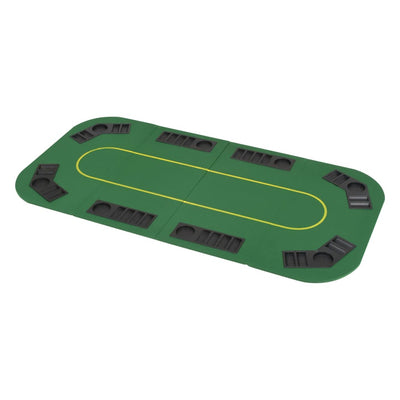 vidaXL 8-Player Folding Poker Tabletop 2 Fold Octagonal Green