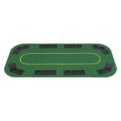 vidaXL 8-Player Folding Poker Tabletop 2 Fold Octagonal Green