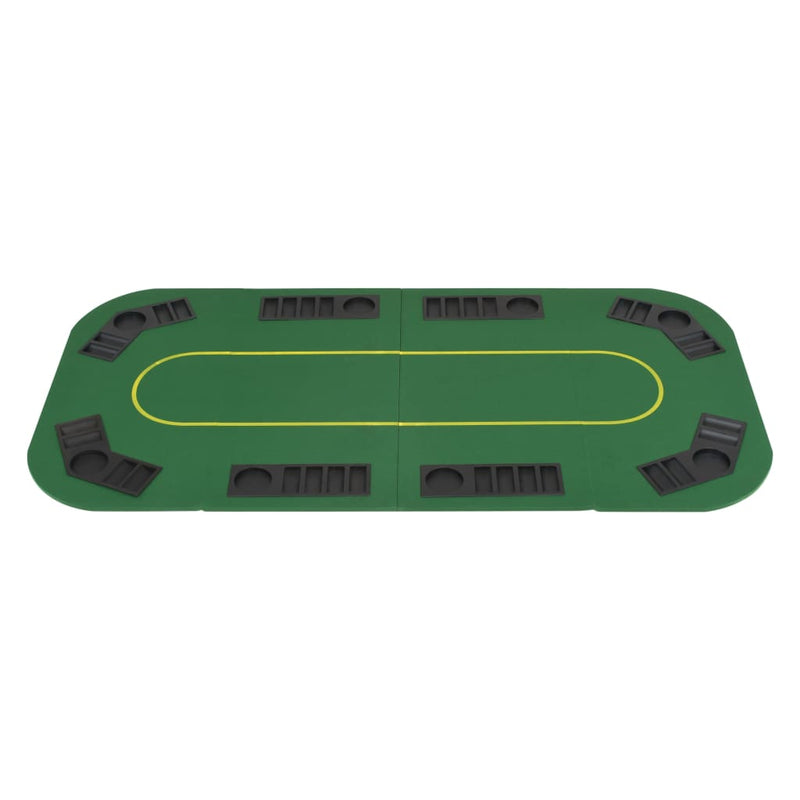 vidaXL 8-Player Folding Poker Tabletop 2 Fold Octagonal Green