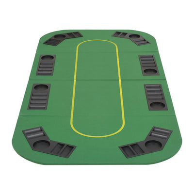 vidaXL 8-Player Folding Poker Tabletop 2 Fold Octagonal Green