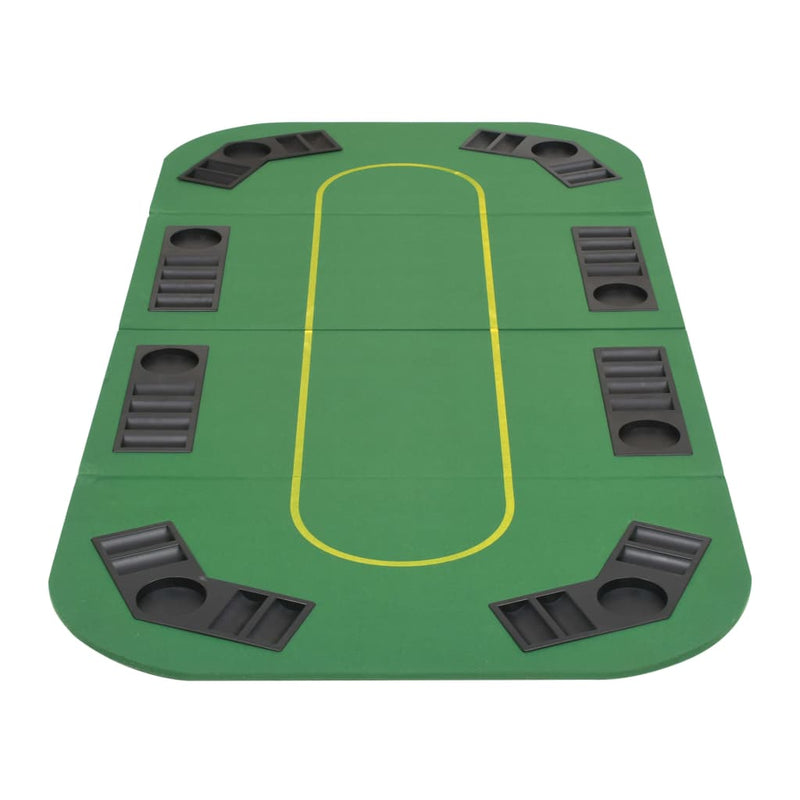vidaXL 8-Player Folding Poker Tabletop 2 Fold Octagonal Green