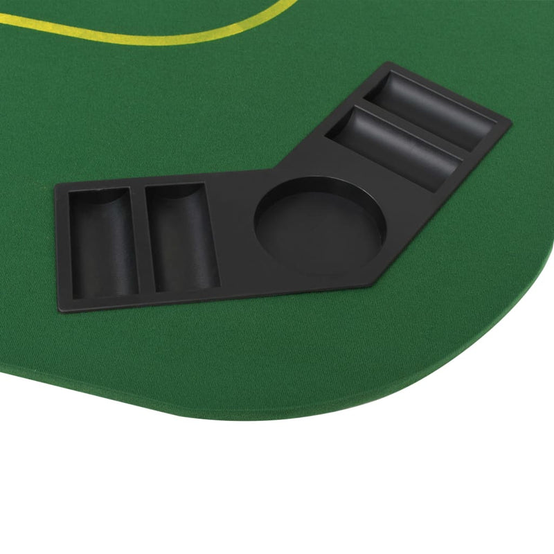 vidaXL 8-Player Folding Poker Tabletop 2 Fold Octagonal Green