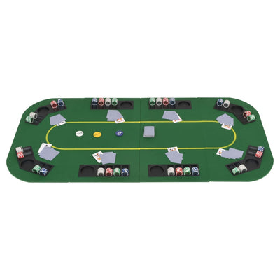 vidaXL 8-Player Folding Poker Tabletop 2 Fold Octagonal Green