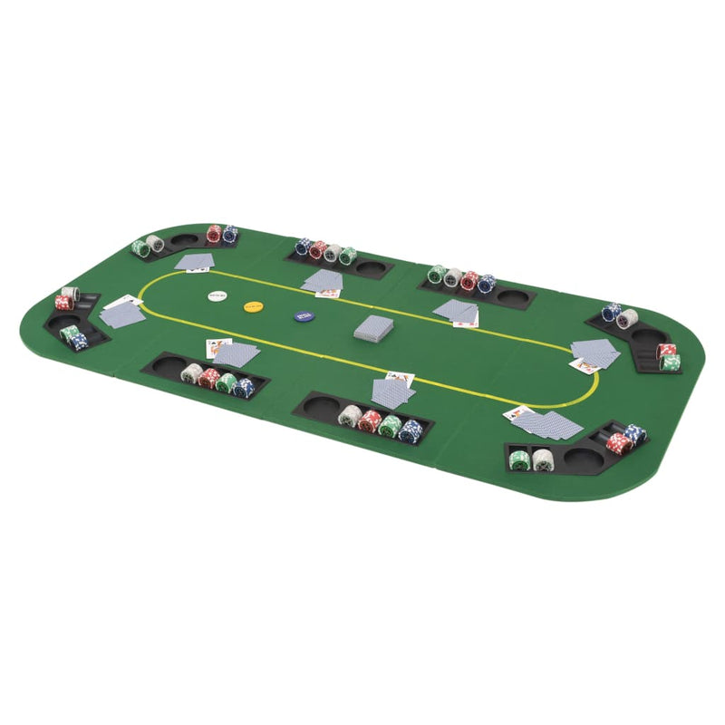 vidaXL 8-Player Folding Poker Tabletop 2 Fold Octagonal Green