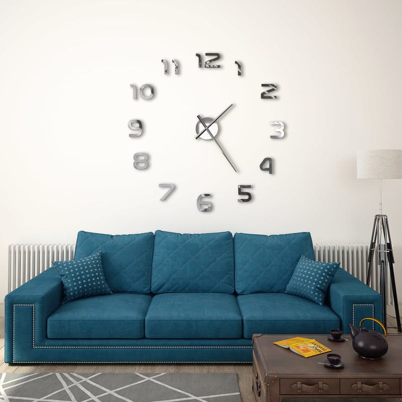 vidaXL 3D Wall Clock Modern Design 100 cm XXL Black
