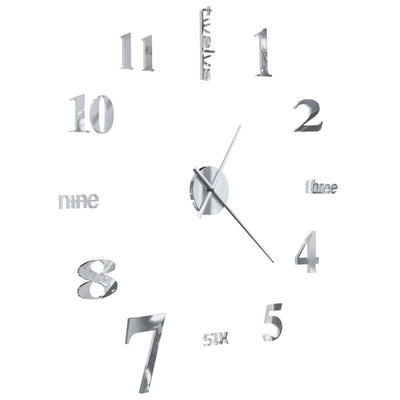 vidaXL 3D Wall Clock Modern Design 100 cm XXL Black