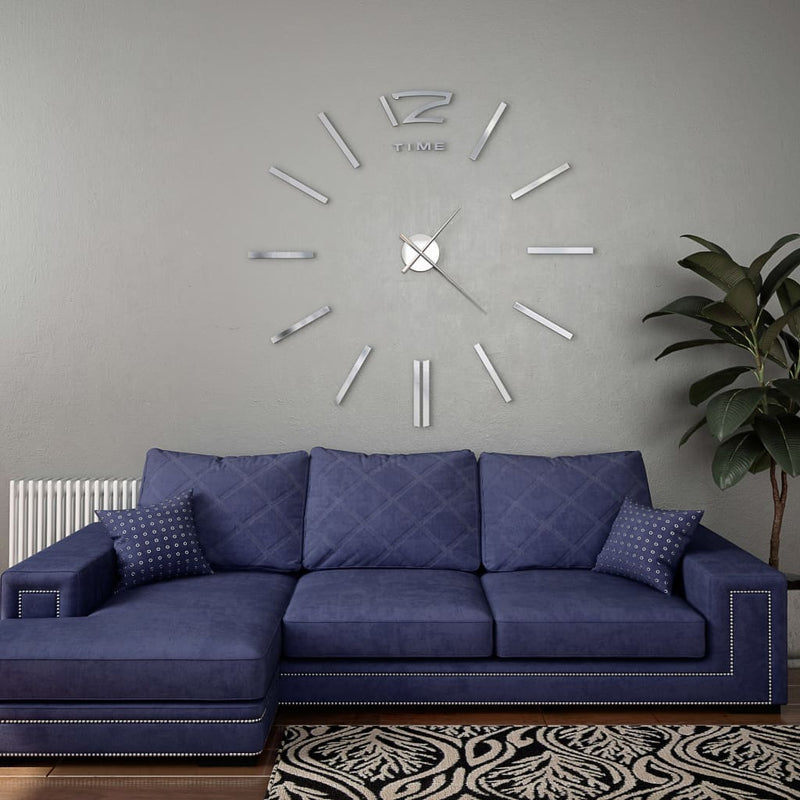vidaXL 3D Wall Clock Modern Design 100 cm XXL Black