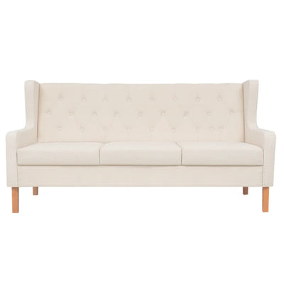 vidaXL Sofa Set 2 Pieces Fabric Cream White