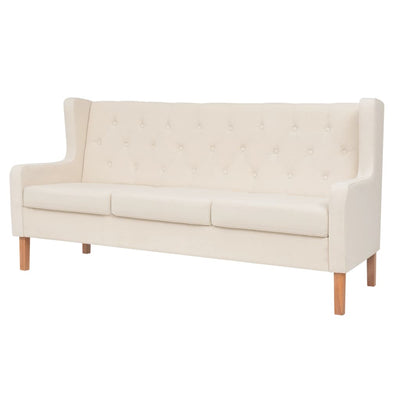 vidaXL Sofa Set 2 Pieces Fabric Cream White