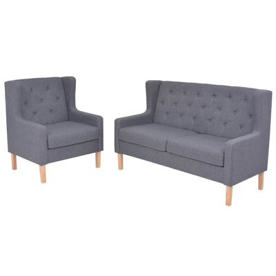 vidaXL Sofa Set 2 Pieces Fabric Blue