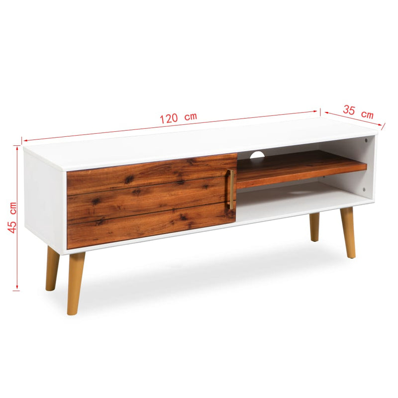 vidaXL TV Cabinet Solid Acacia Wood 120x35x45 cm
