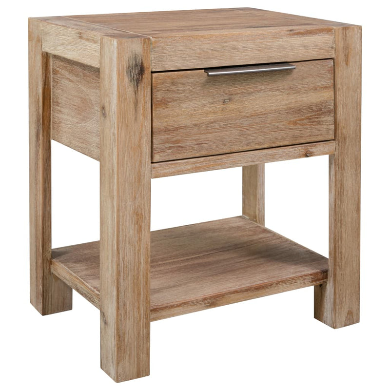 vidaXL Nightstand with Drawer 40x30x48 cm Solid Acacia Wood