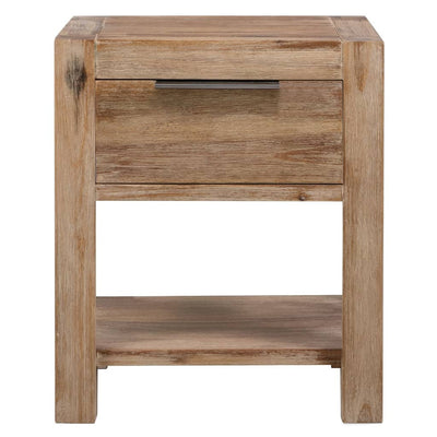 vidaXL Nightstand with Drawer 40x30x48 cm Solid Acacia Wood