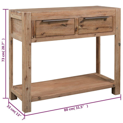 vidaXL Console Table 82x33x73 cm Solid Acacia Wood