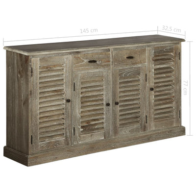 vidaXL Sideboard Solid Mindi Wood 145x32.5x77 cm