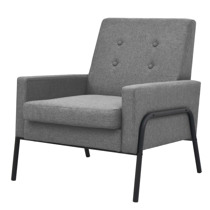 vidaXL Armchair Dark Grey Steel and Fabric