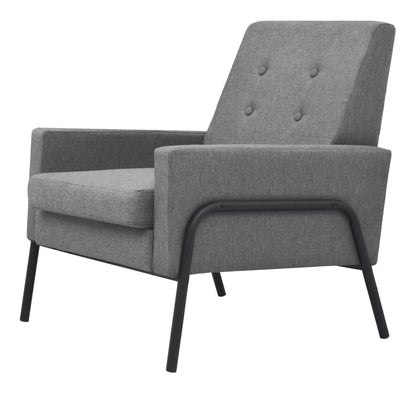 vidaXL Armchair Dark Grey Steel and Fabric