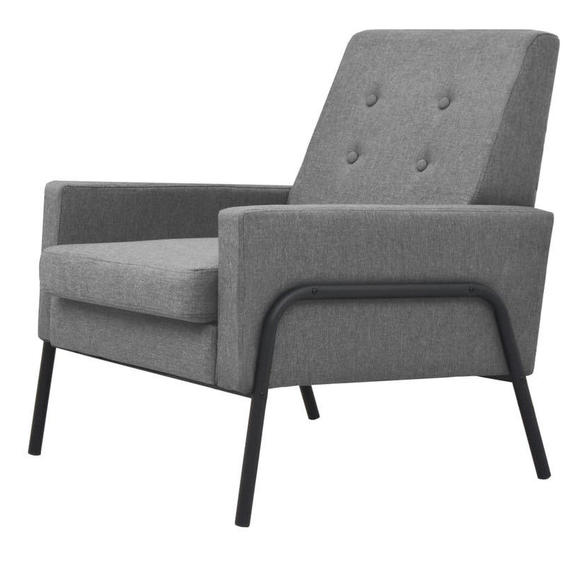 vidaXL Armchair Dark Grey Steel and Fabric