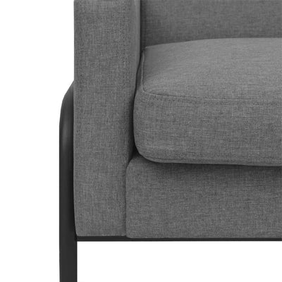 vidaXL Armchair Dark Grey Steel and Fabric