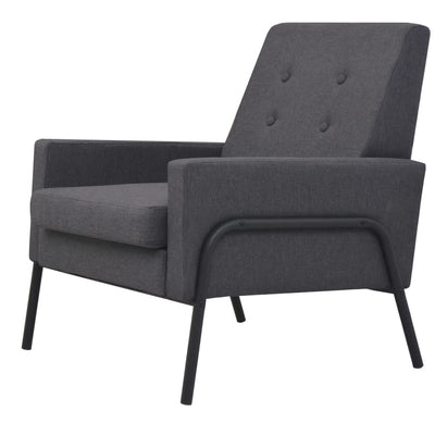vidaXL Armchair Dark Grey Steel and Fabric