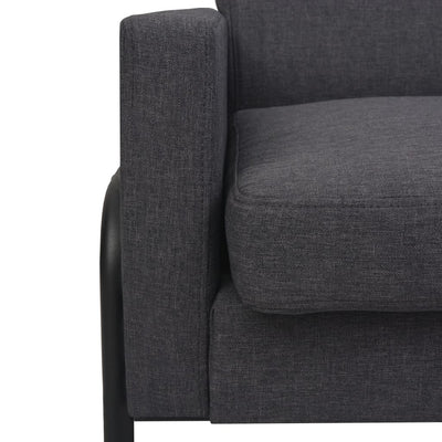 vidaXL Armchair Dark Grey Steel and Fabric