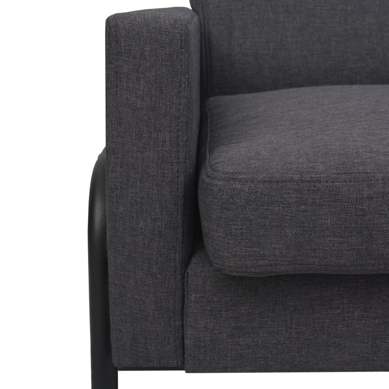 vidaXL Armchair Dark Grey Steel and Fabric