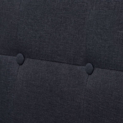 vidaXL 2-Seater Sofa with Armrests Steel and Fabric Dark Grey